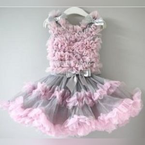 Popatu Bebe Baby red sequin tutu dress M 5 6 7